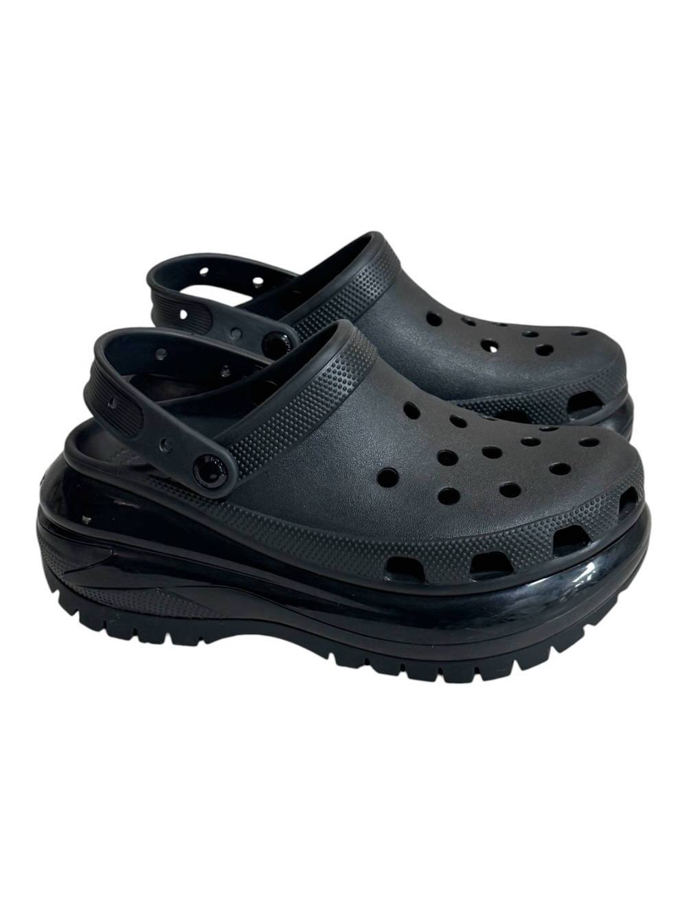 Crocs Classic Mega Crush Clog Black Platform Shoes Mens 7 Womens 9